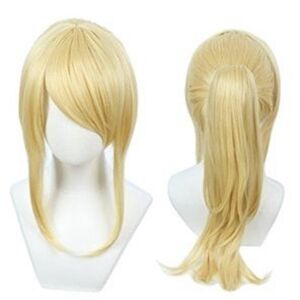 Blonde Synthetic Cosplay Anime Ponytail Wig with Side Bangs Never Worn.